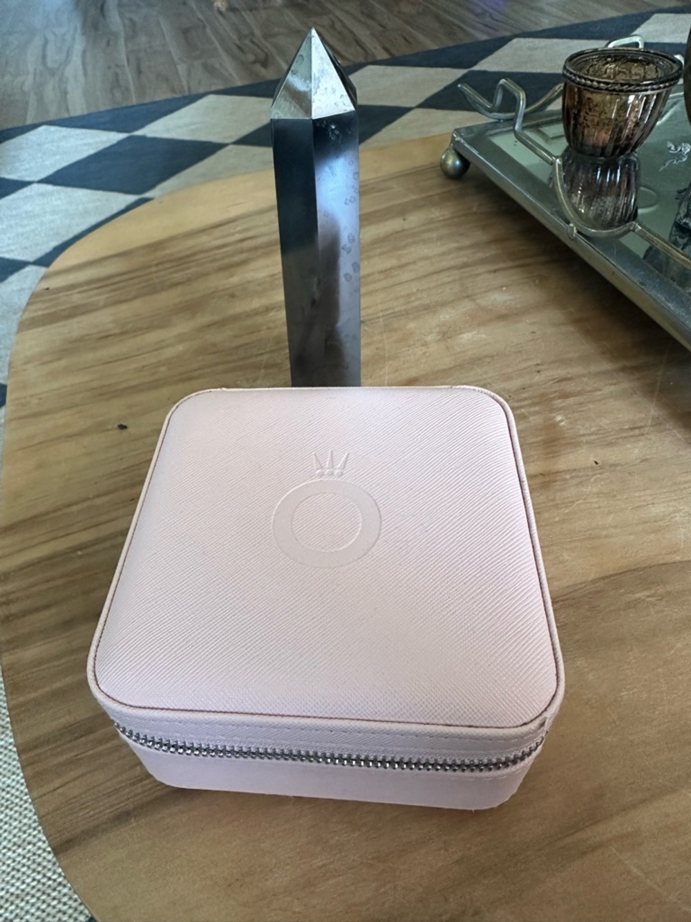 Pandora  Blush Pink Travel Jewelry Case small imperfection as shown outer lid